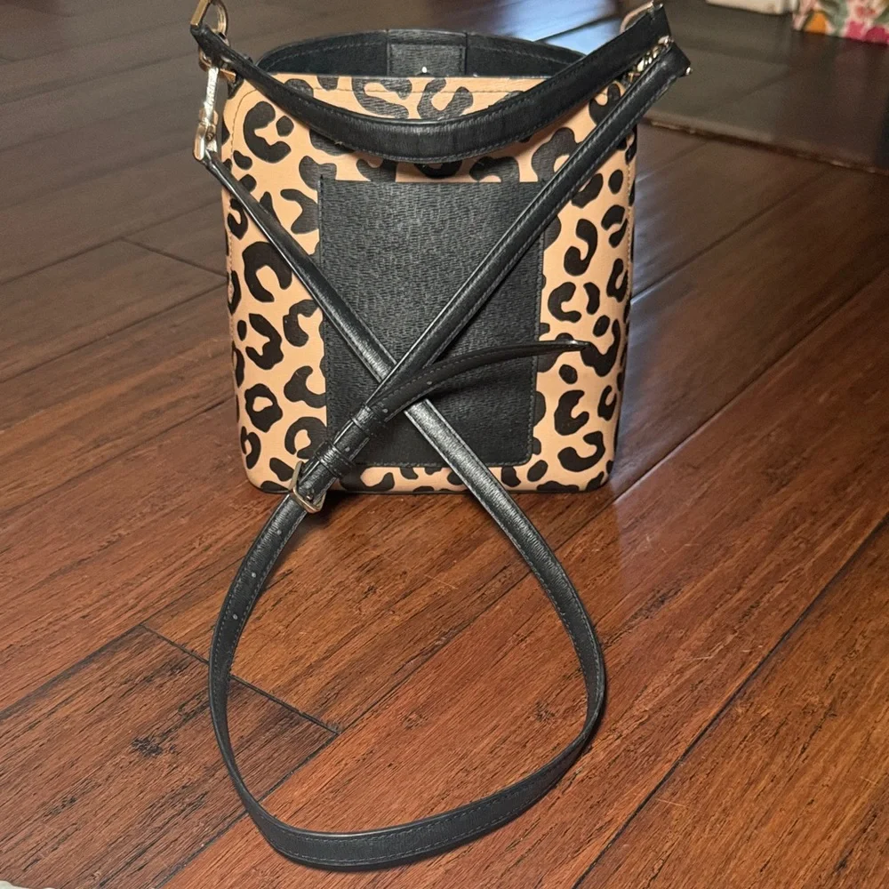 kate spade Leopard Print Crossbody in Tan and Black - Picture 5 of 8